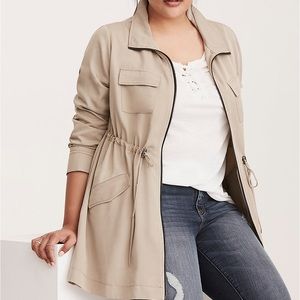 Torrid Tan Drape Twill Anorak Jacket
